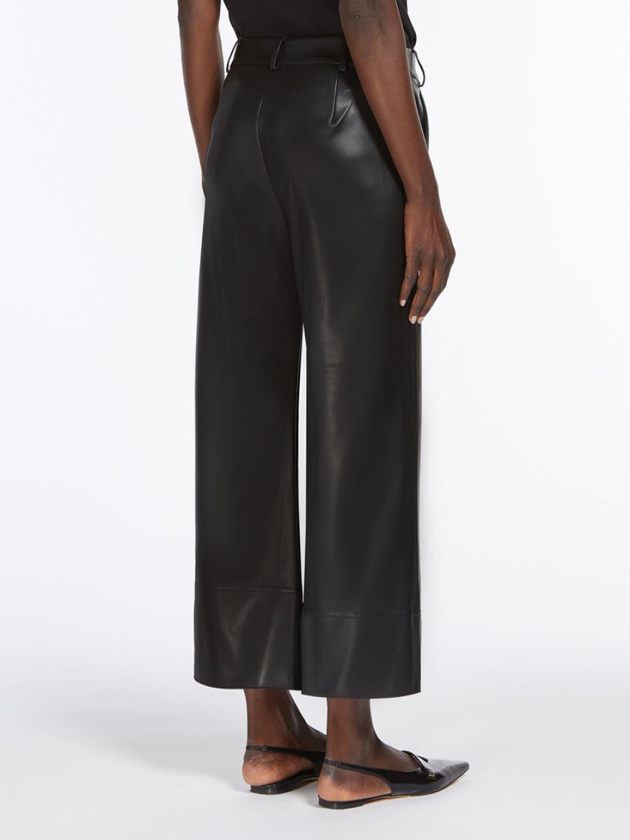 S MAXMARA Soprano Faux Leather Trousers In Black Clearance