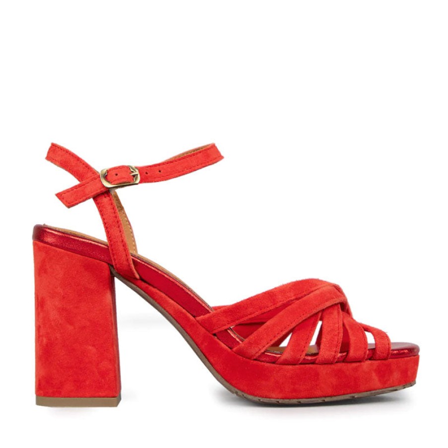 ESSKA Veronica High Heel Sandals In Red New