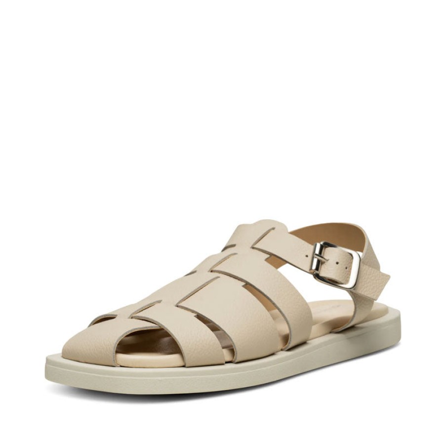 SHOE THE BEAR Krista Fisherman Leather Sandals In Off White New