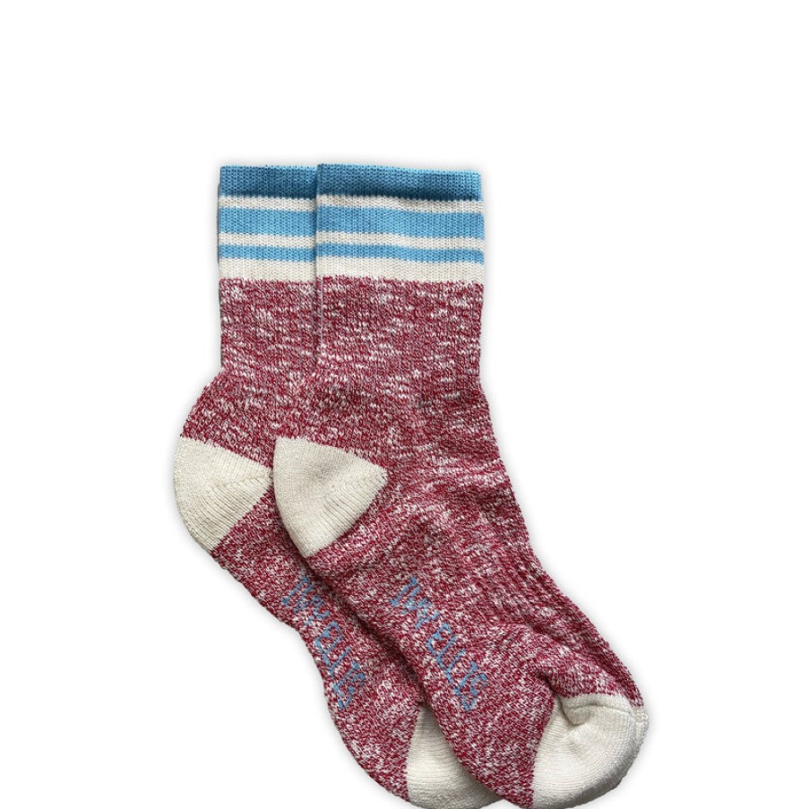 IVY ELLIS Ladies Nairn Cotton Socks In Plum/Blue | Collen & Clare Hot